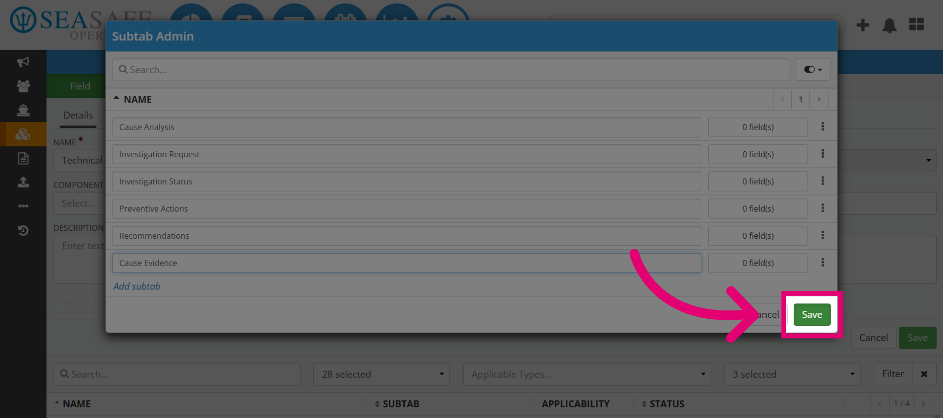 Save Field Configuration