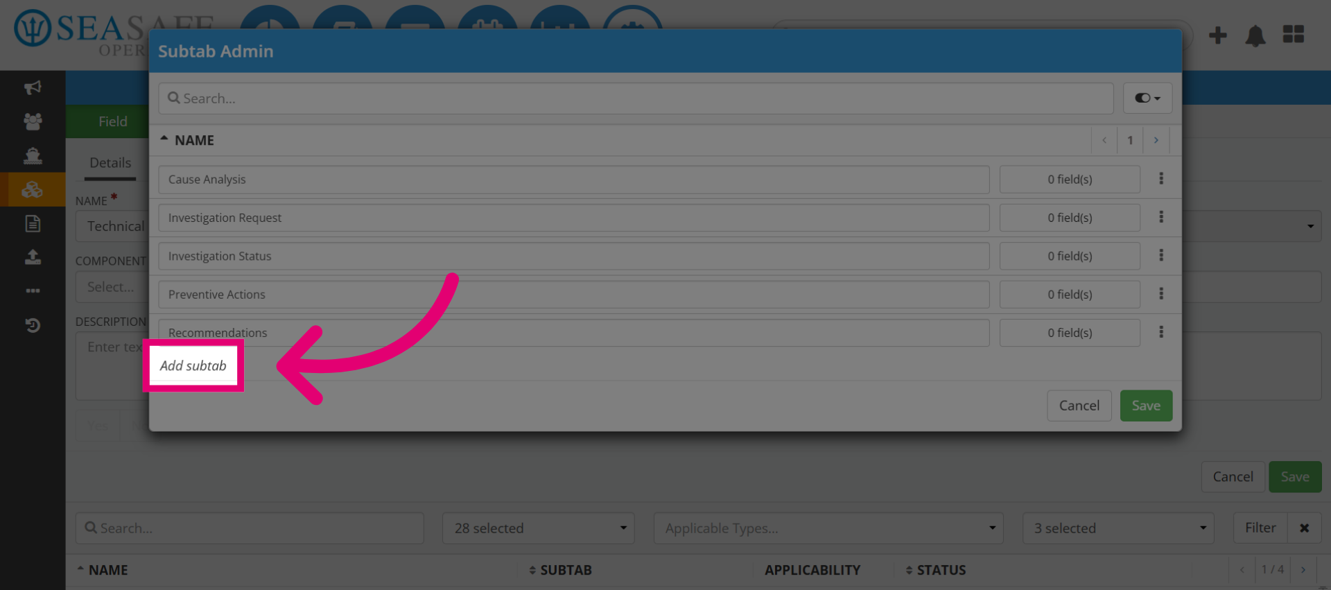 Add New Subtab
