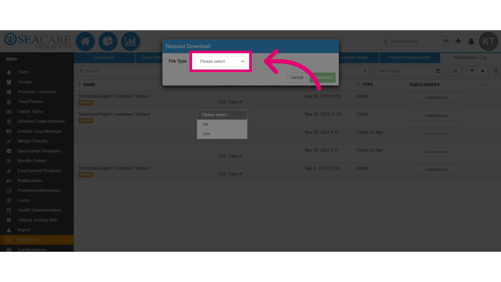 Select the 'File Type'