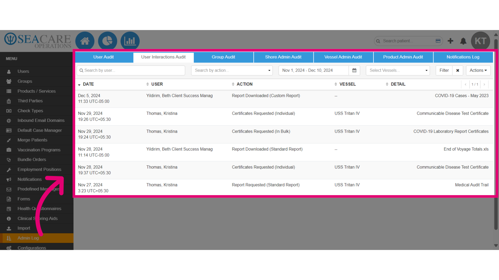 View results