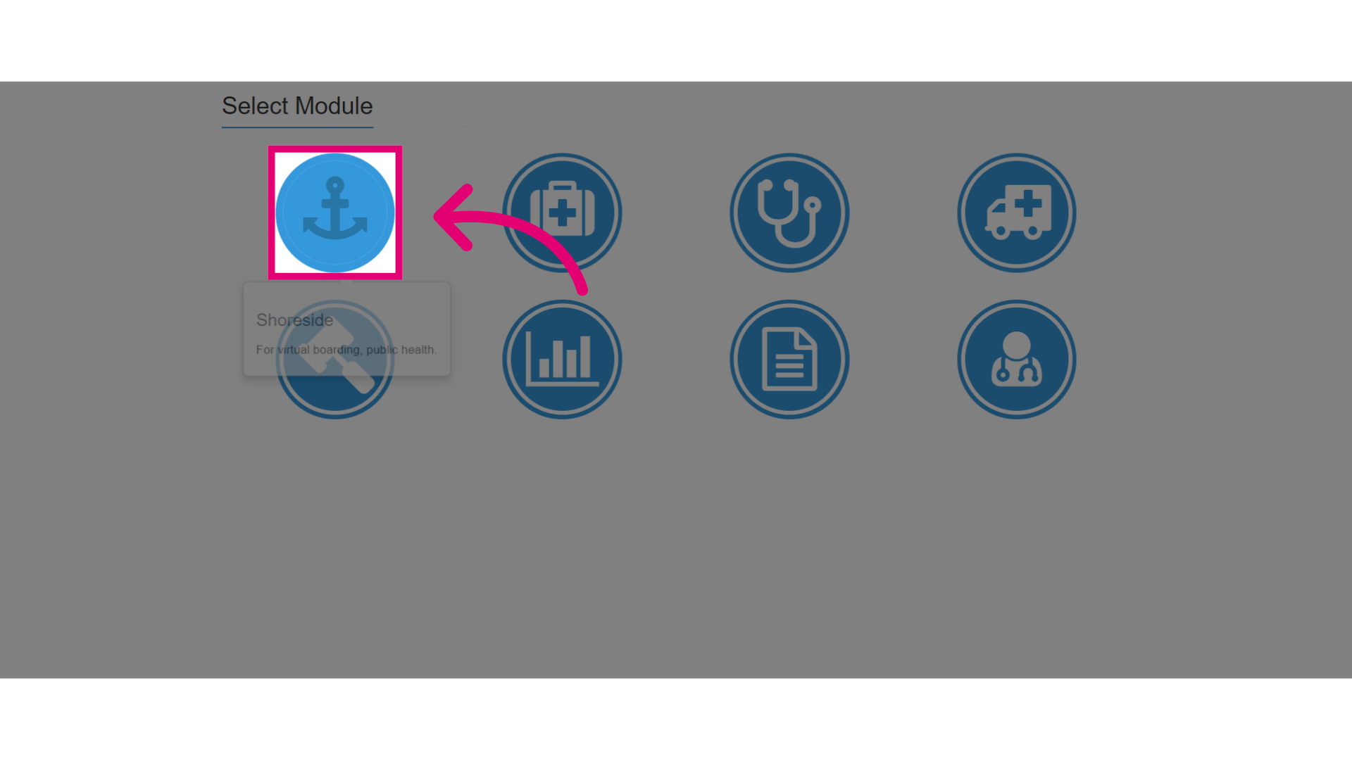 Select the Shoreside module