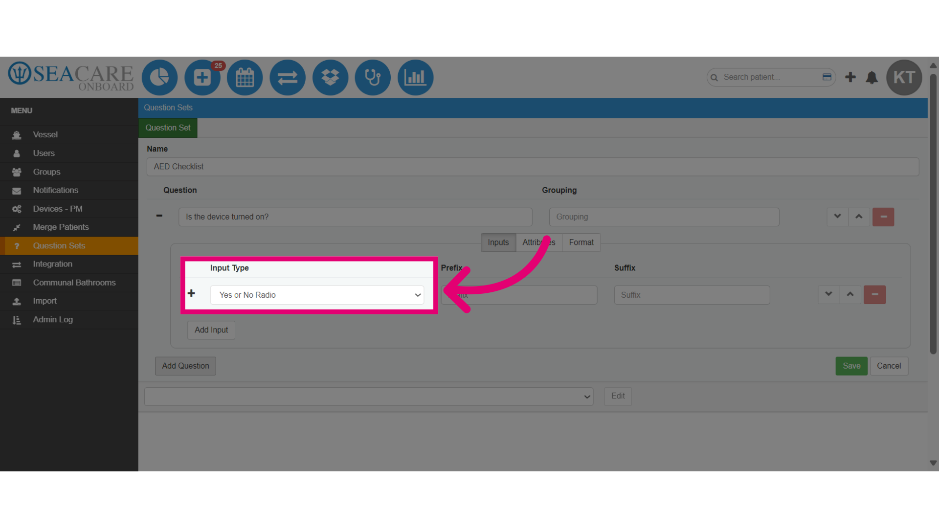 Select the 'Input Type'