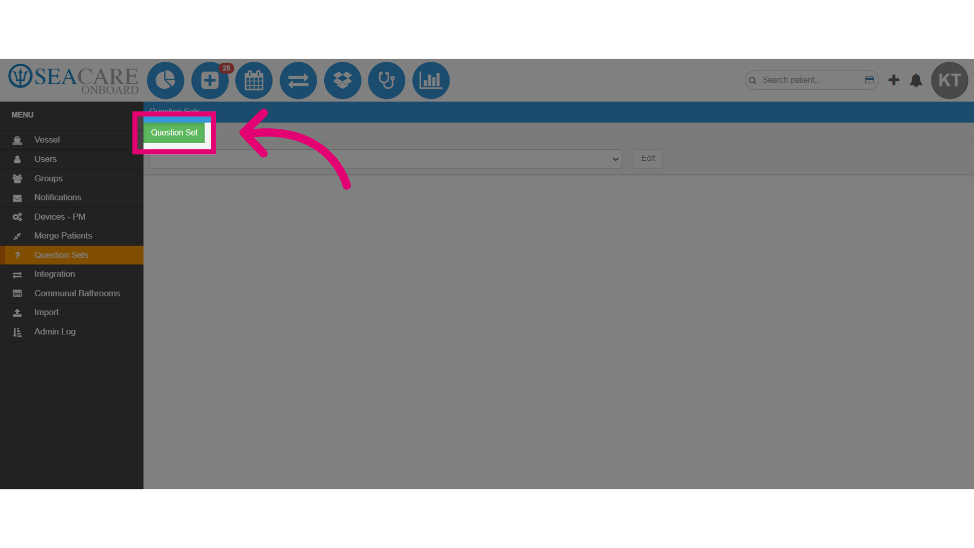 Select the green 'Question Set' tab