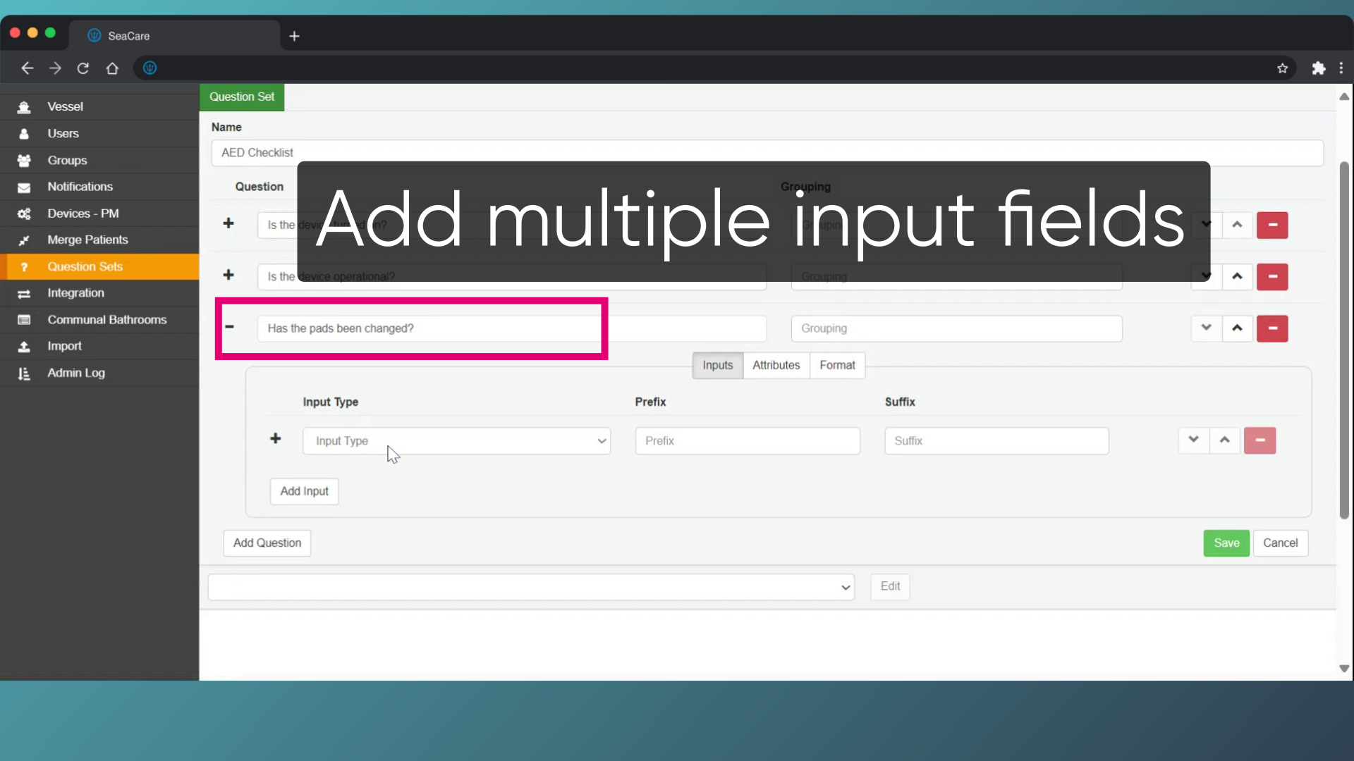 Add multiple input fields
