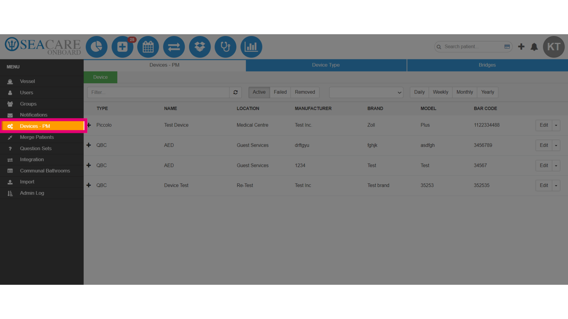 Select the Question Set for a Device