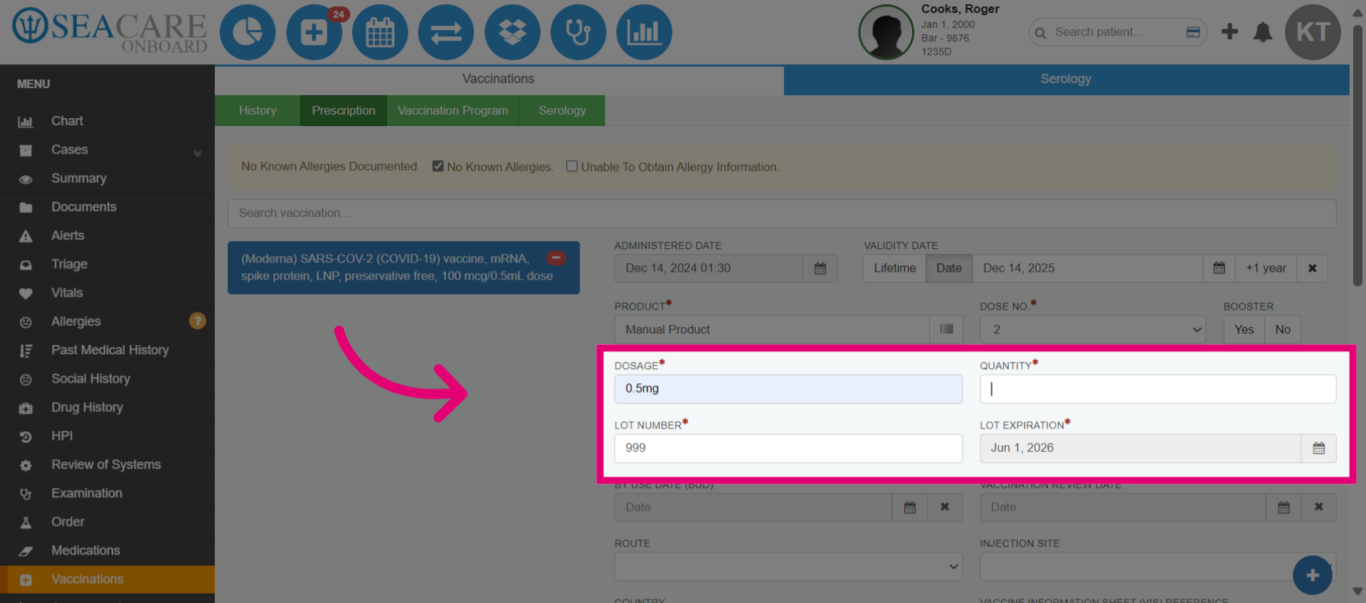 Add the required information