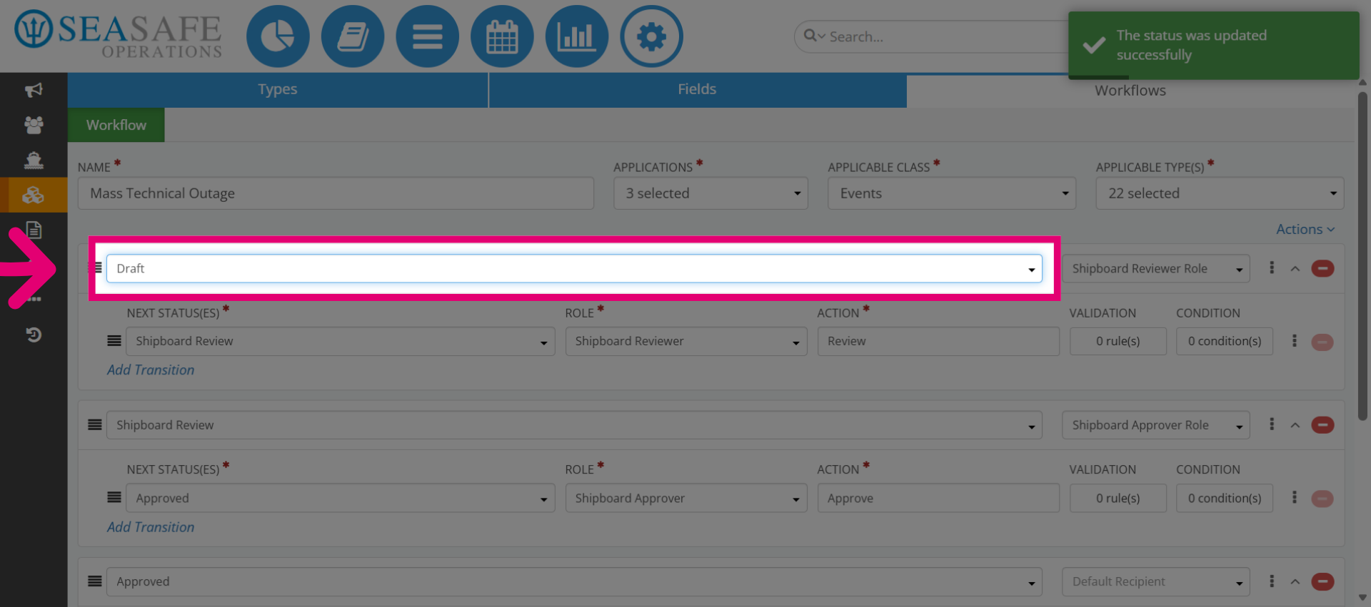 Reopen Draft Status