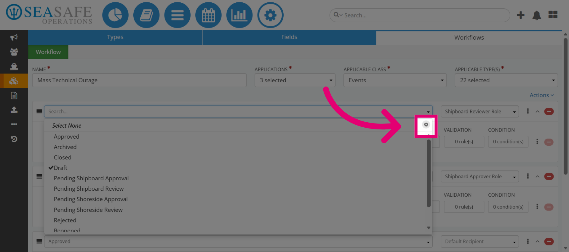 Access Workflow Settings