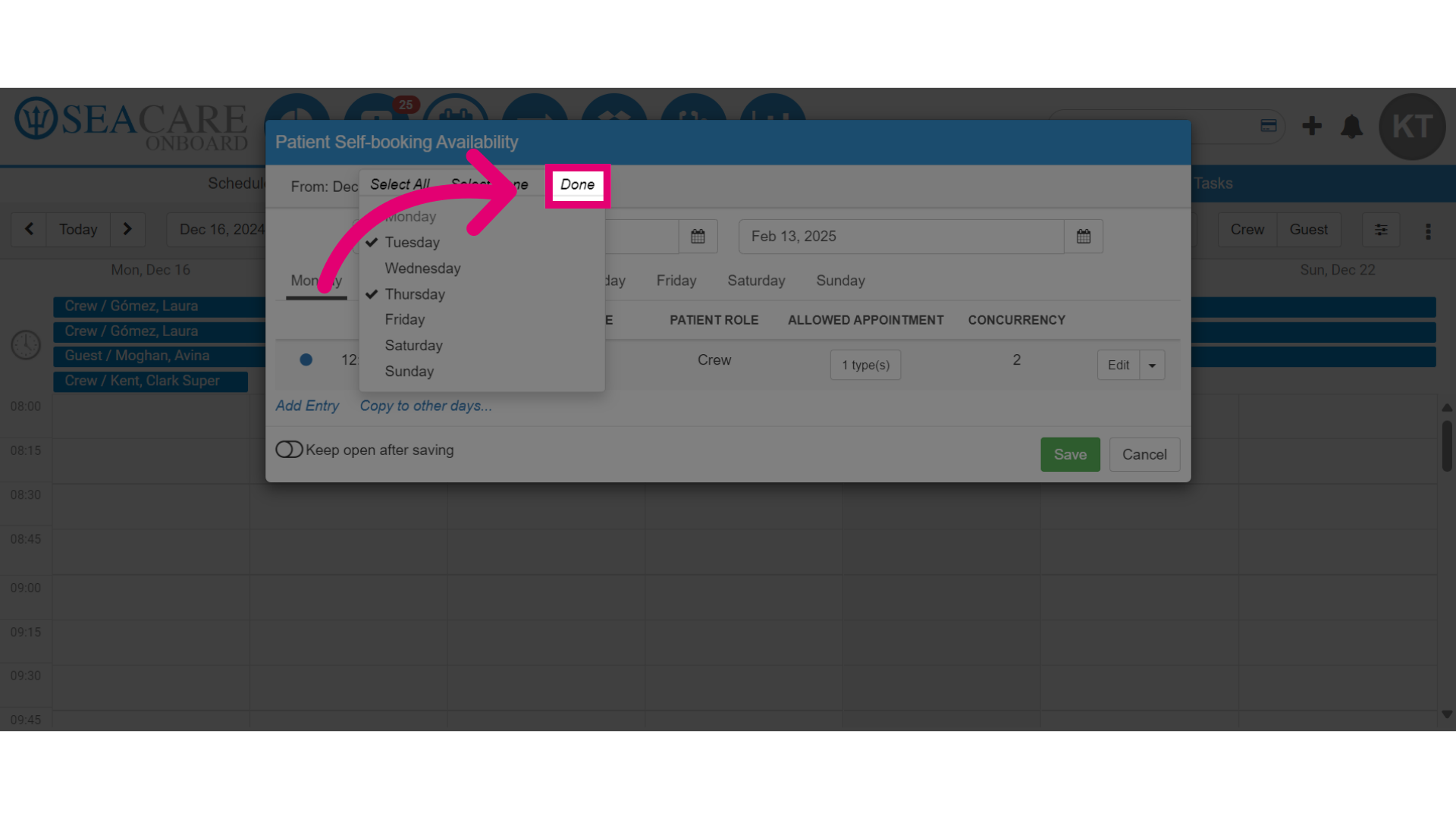 Select 'Done'