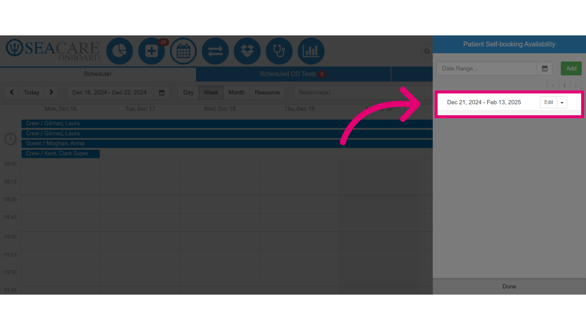 View the created appointment