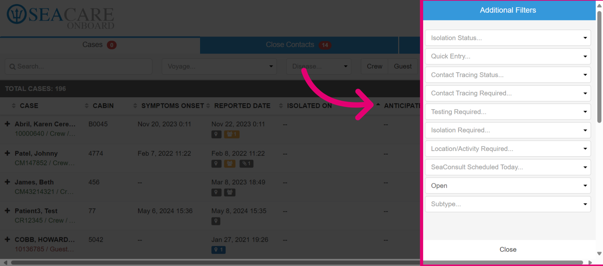 Use 'Additional filters' option