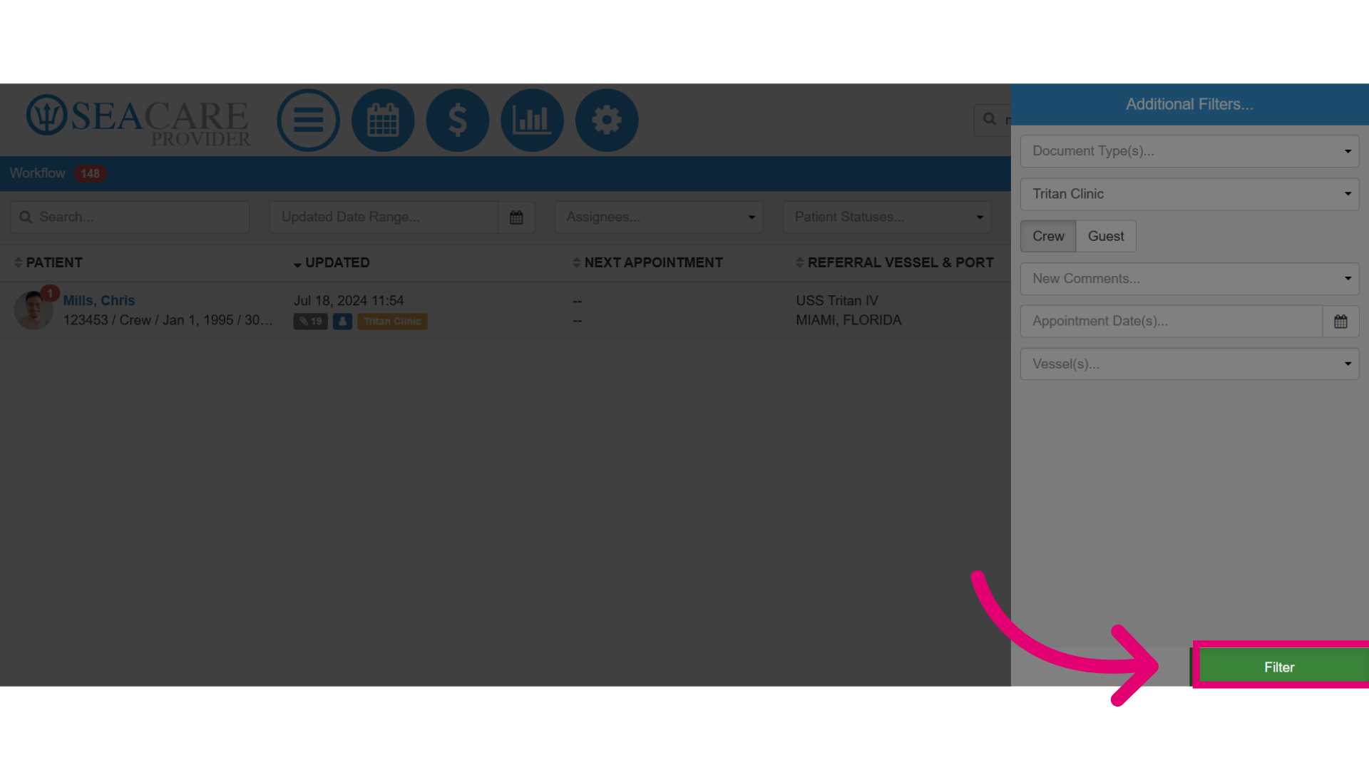 Select 'Filter' when done