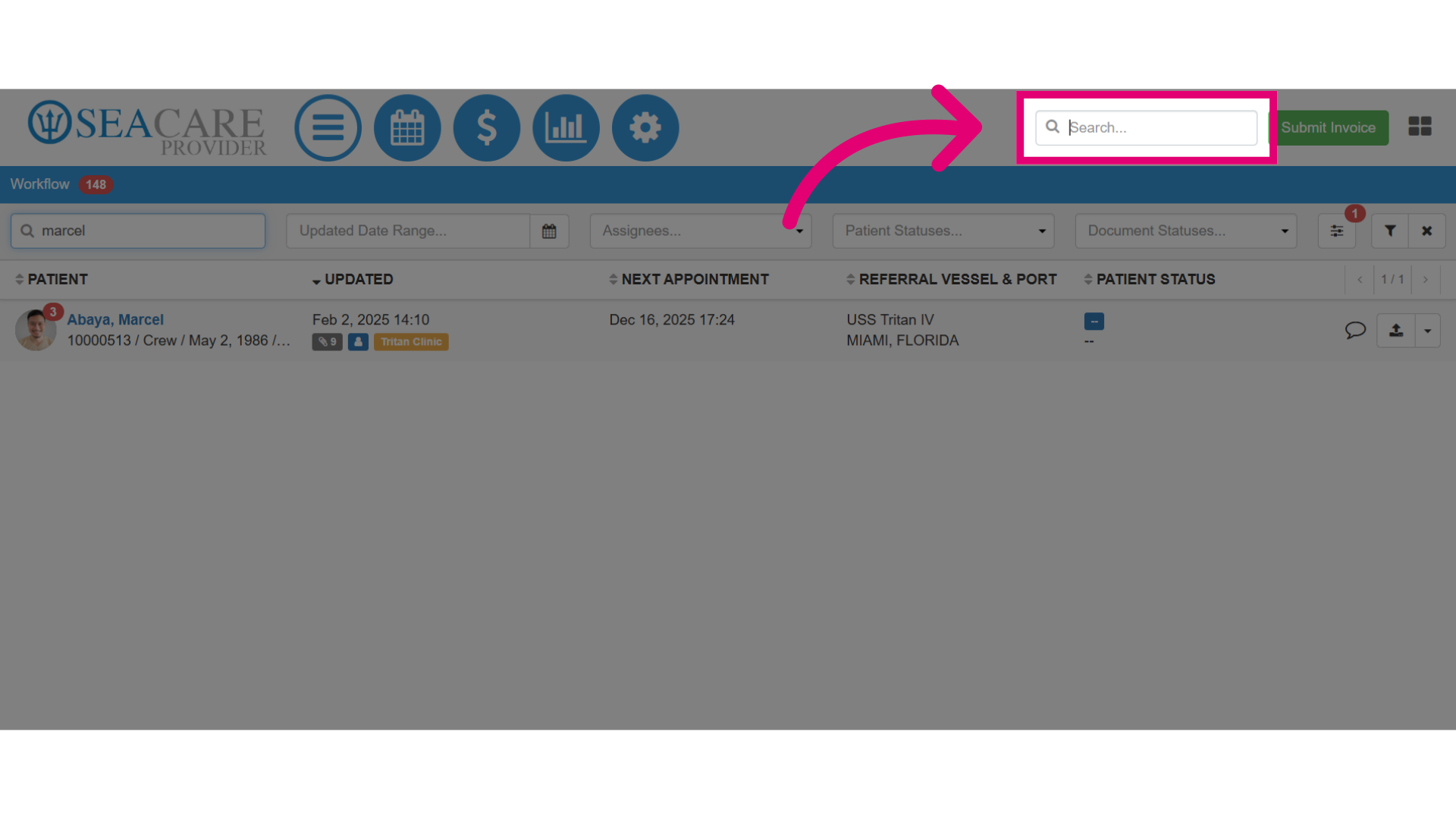 Use 'Globlal Search'