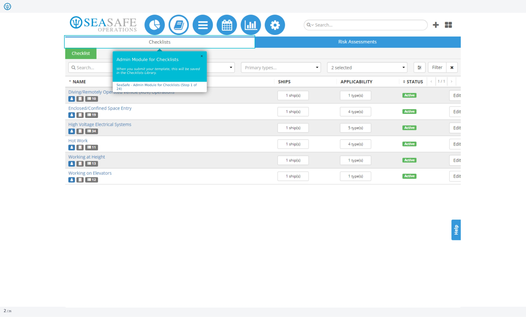 Admin Module for Checklists