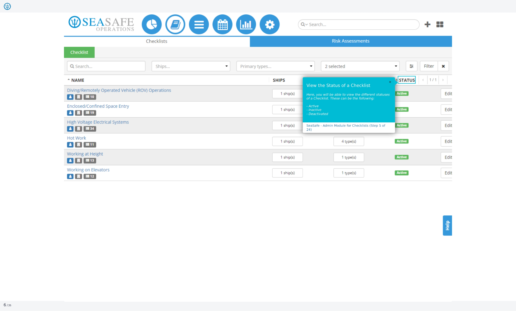 View the Status of a Checklist