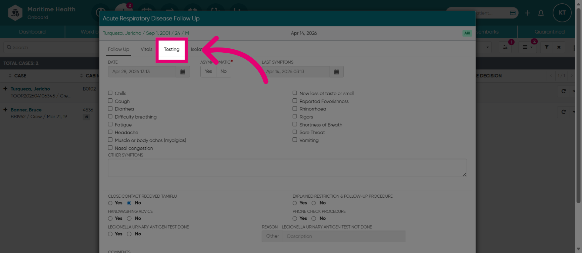 Access Testing Section