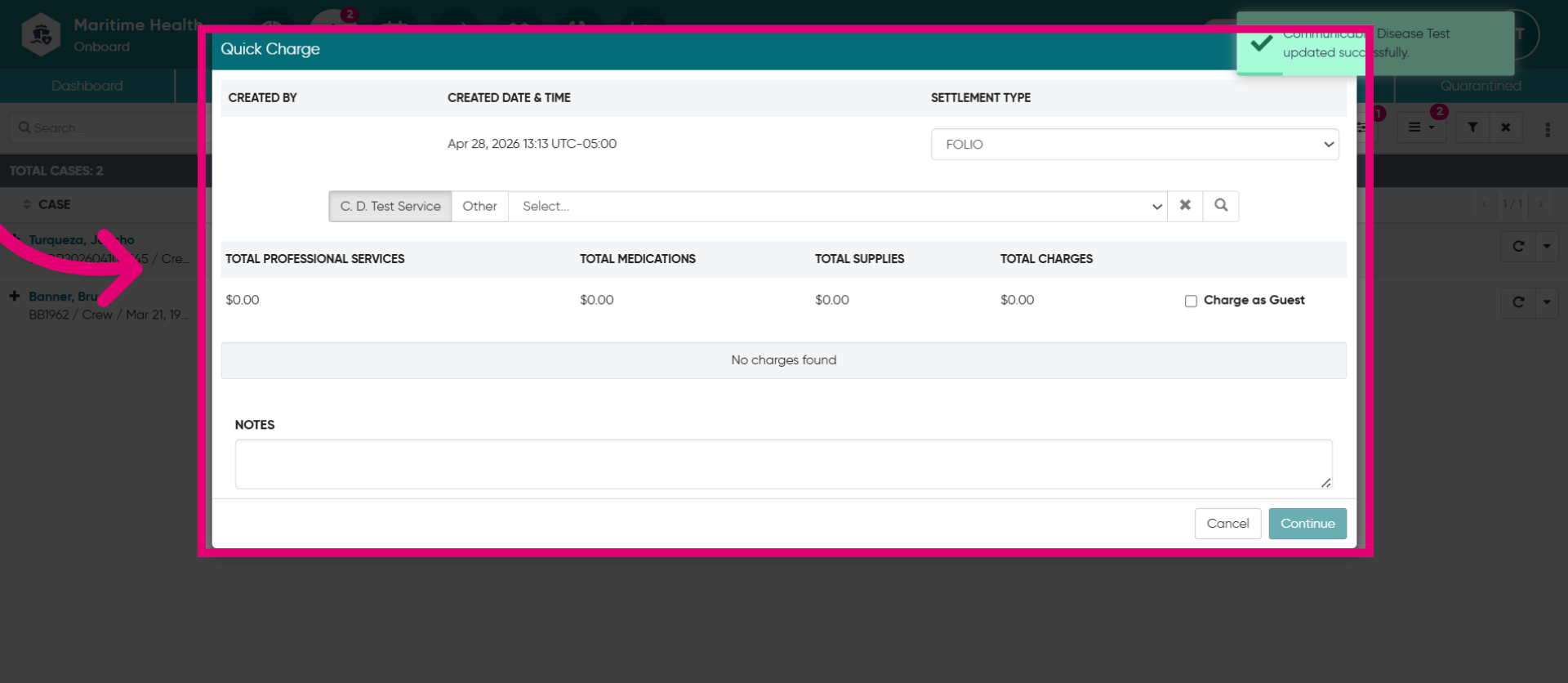 Complete the Billing Details as a 'Quick Charge'