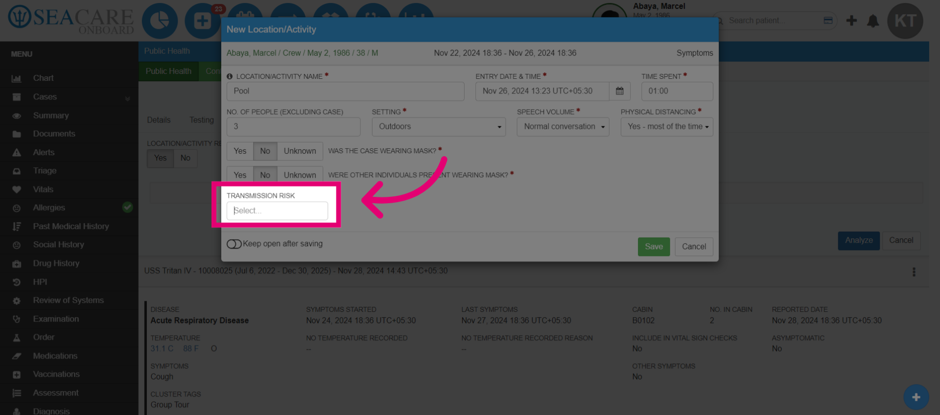 Select the Transmission Risk