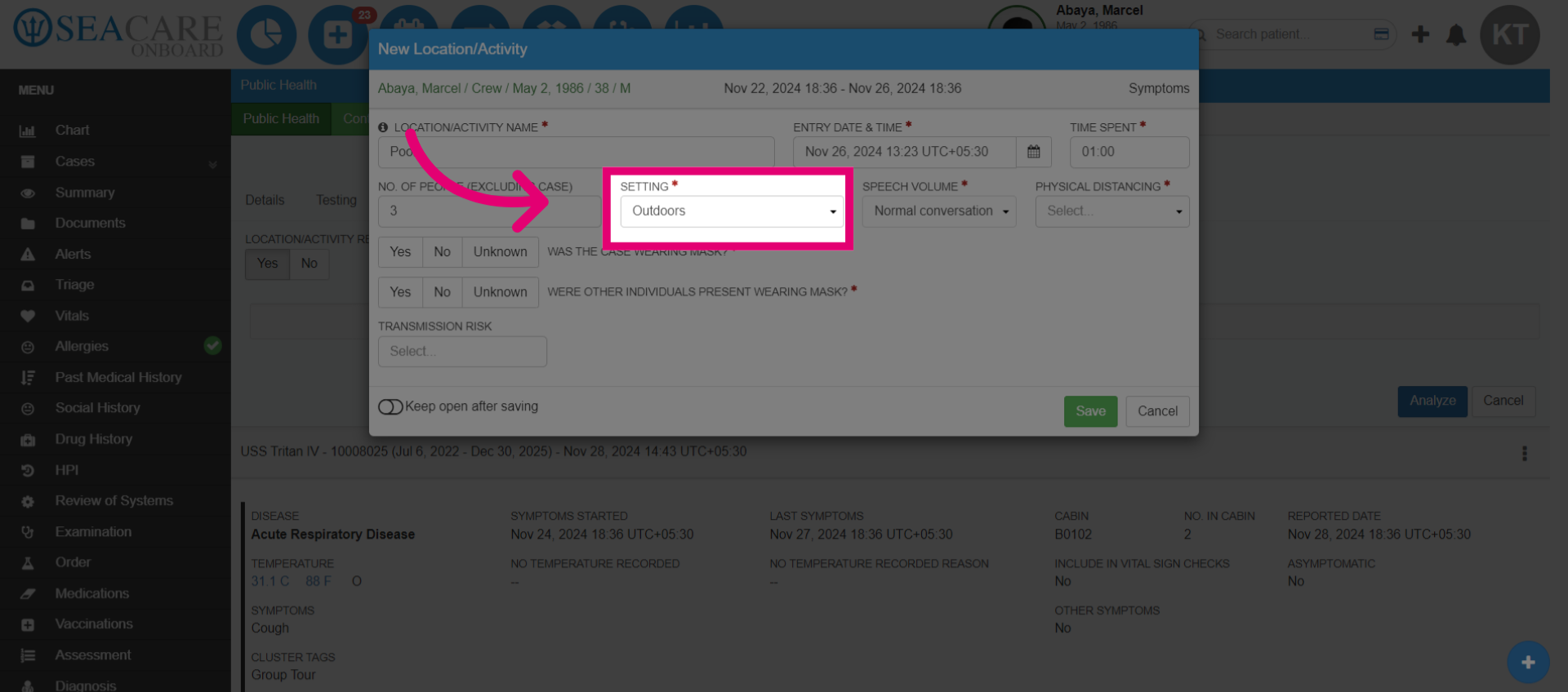 Add the setting type