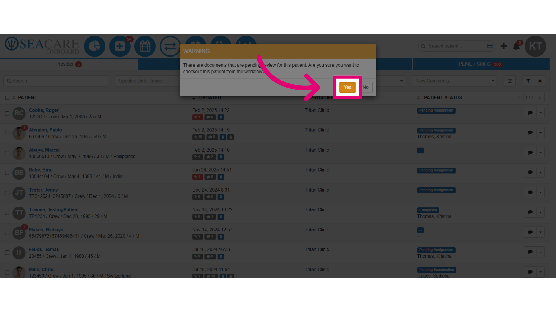 Select 'Yes'