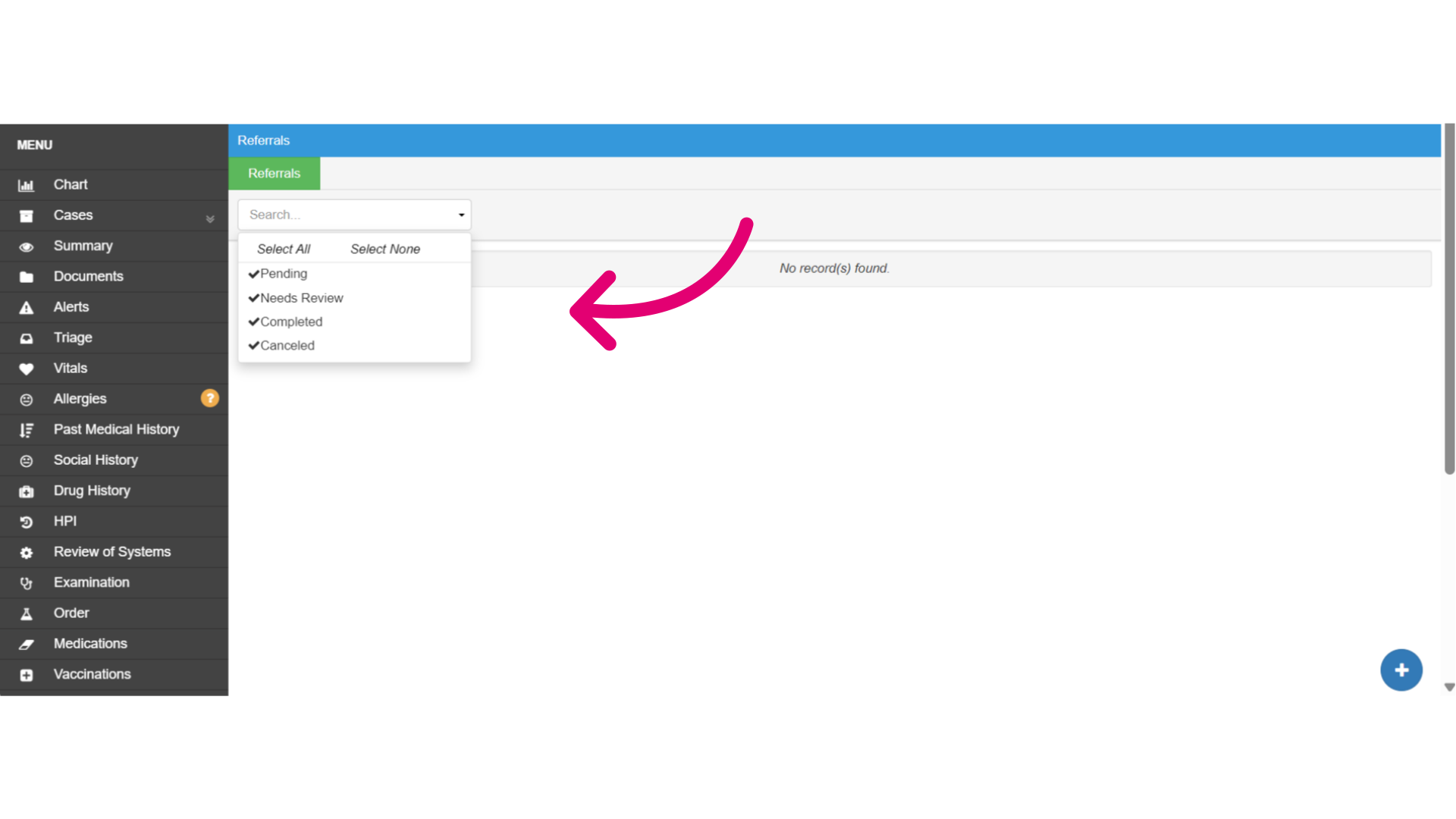 View the Referrals module