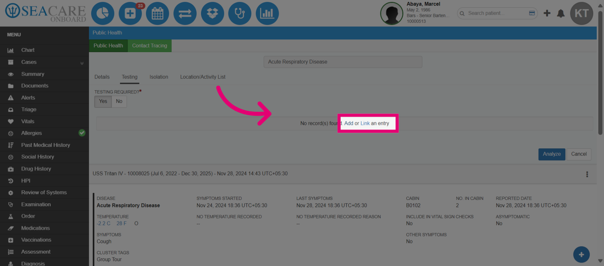 Click 'Add' to add a new test sample