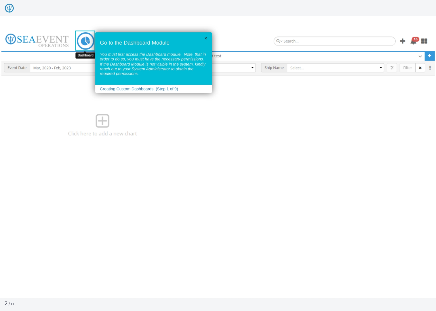 Accessing the Dashboard Module