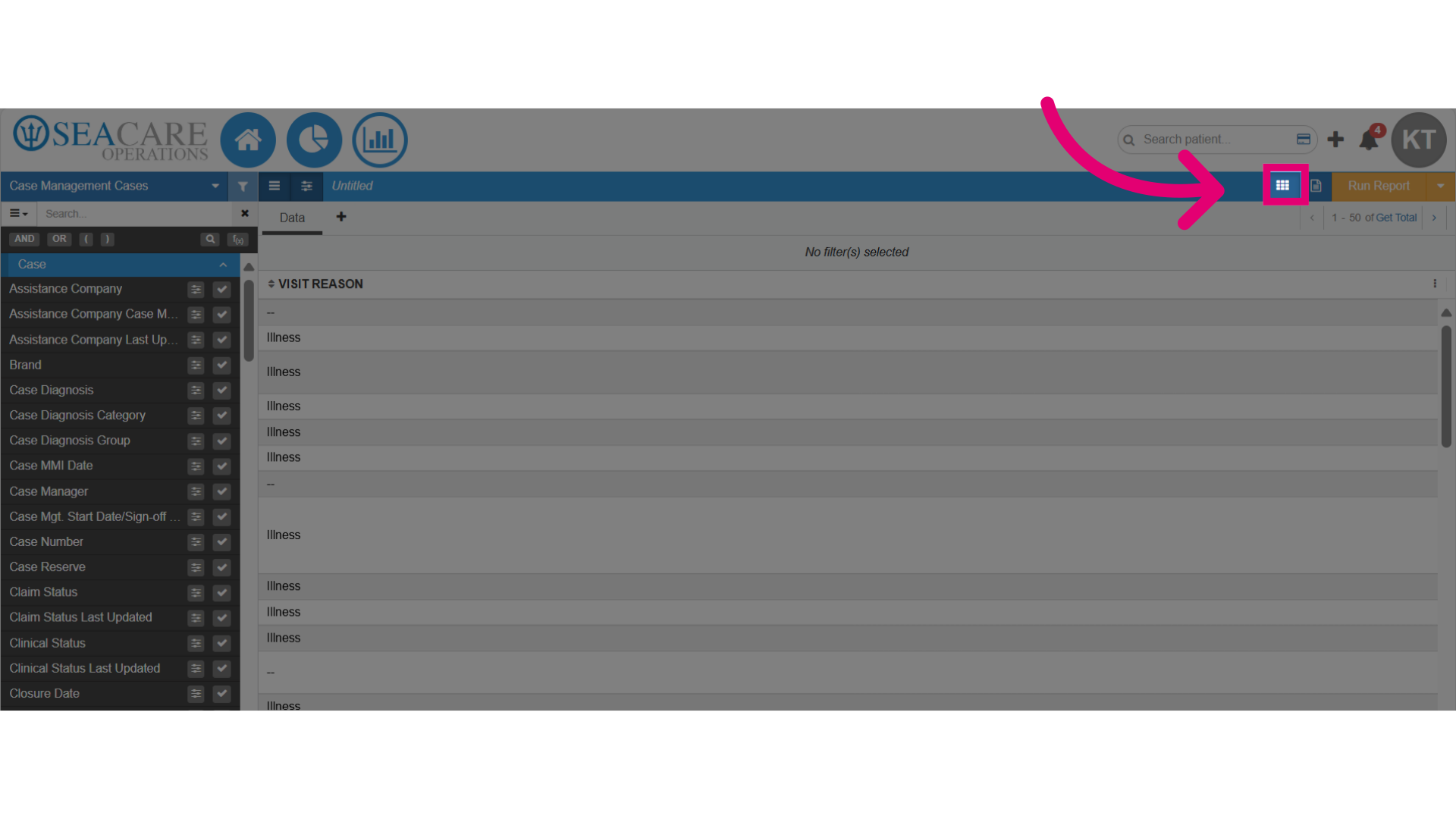 View the data in the 'Data Editor' section