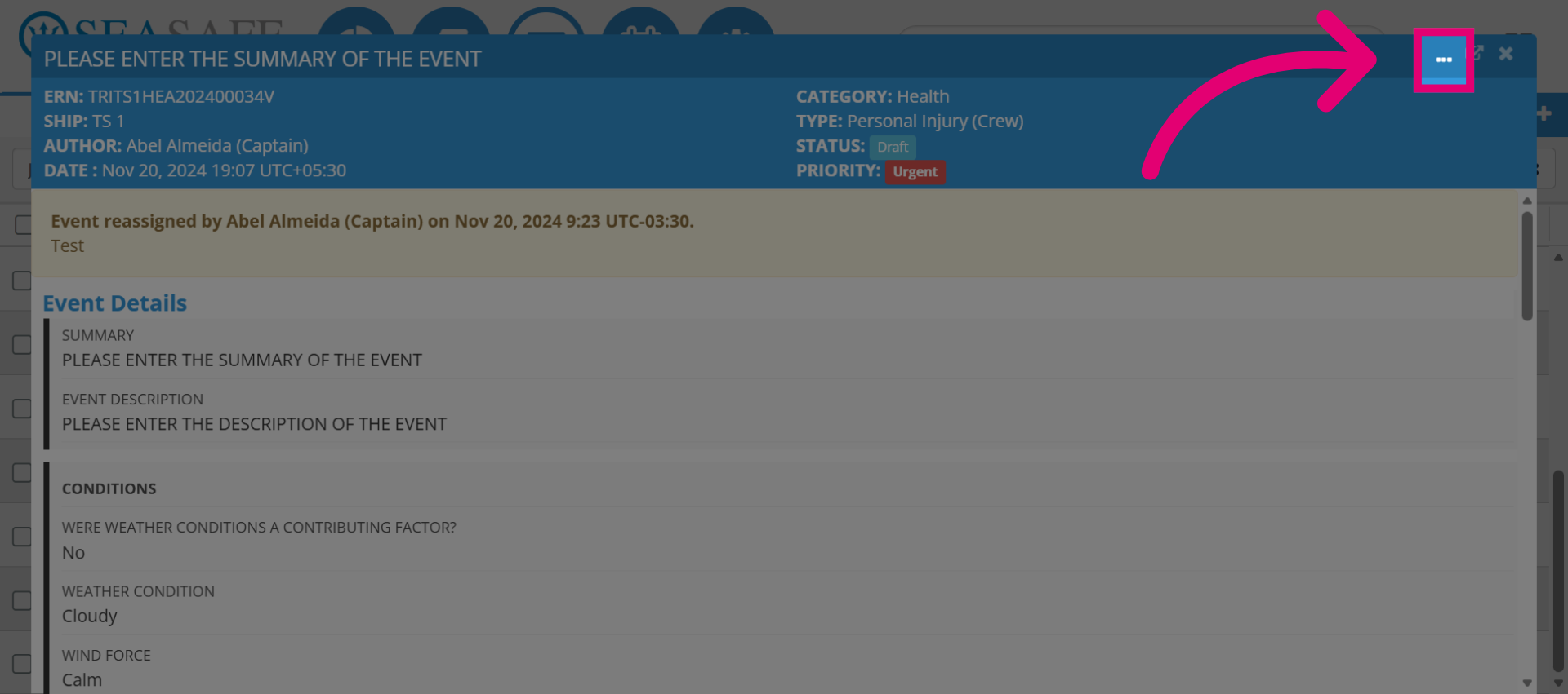 Open Report Options
