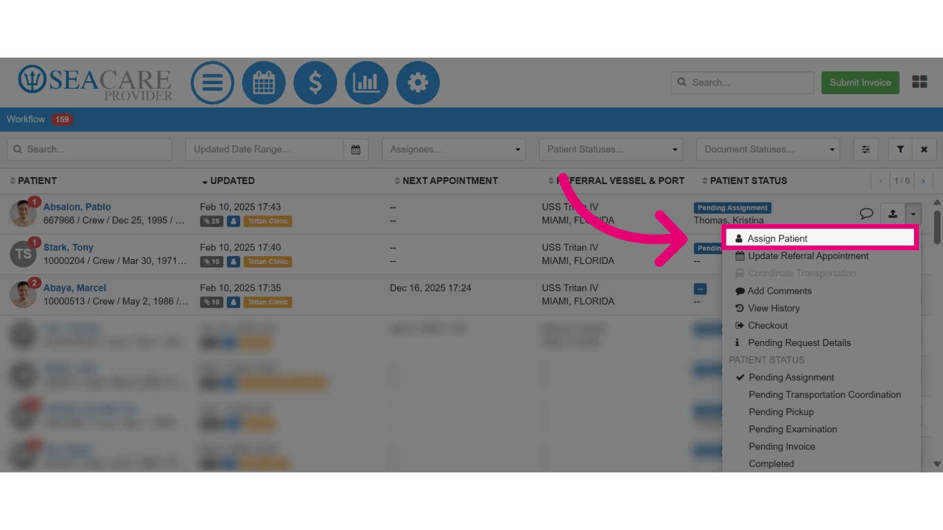 Select 'Assign Patient'