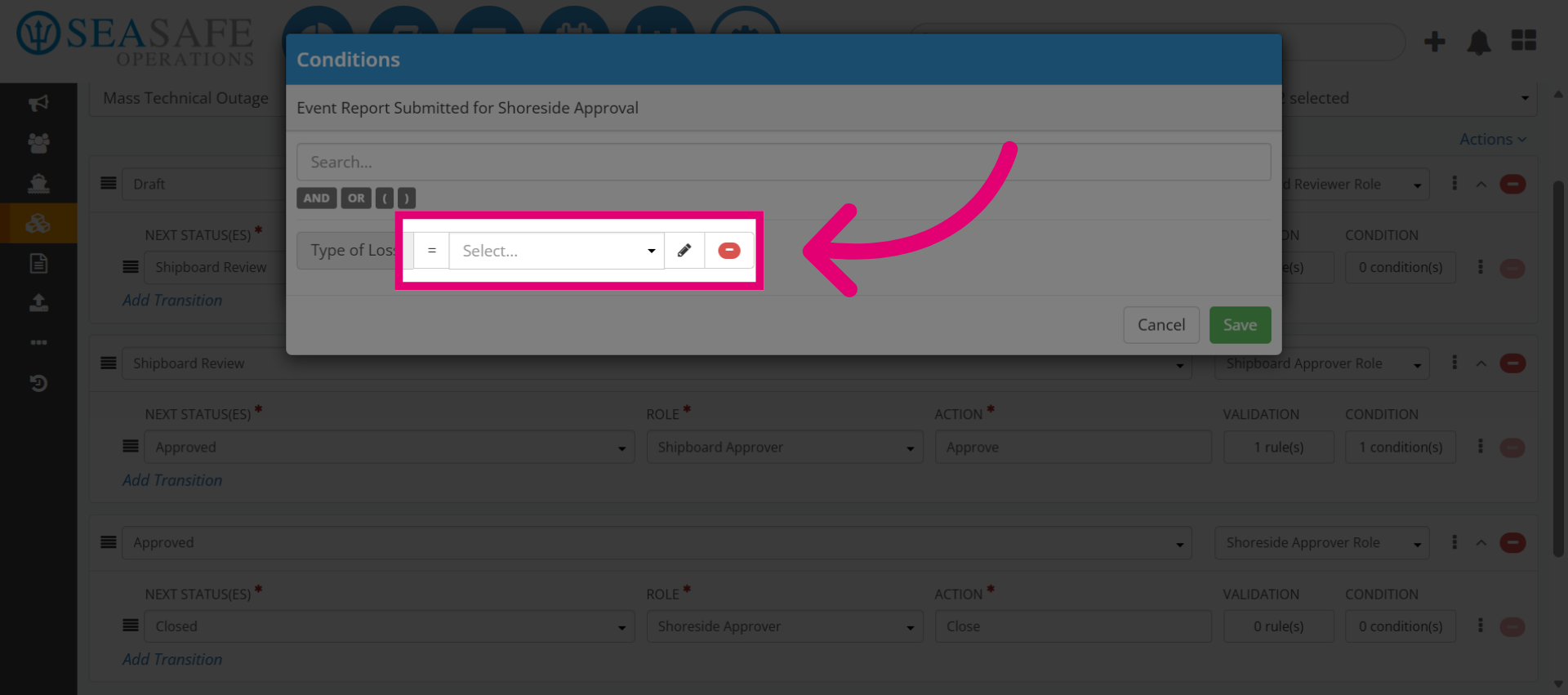 Specify the Operator and Value
