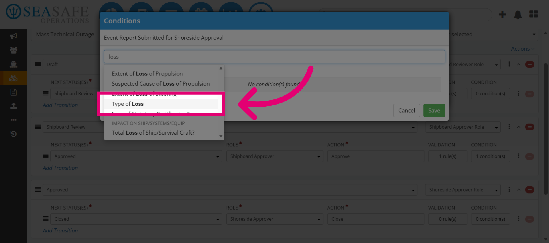Select Condition Field