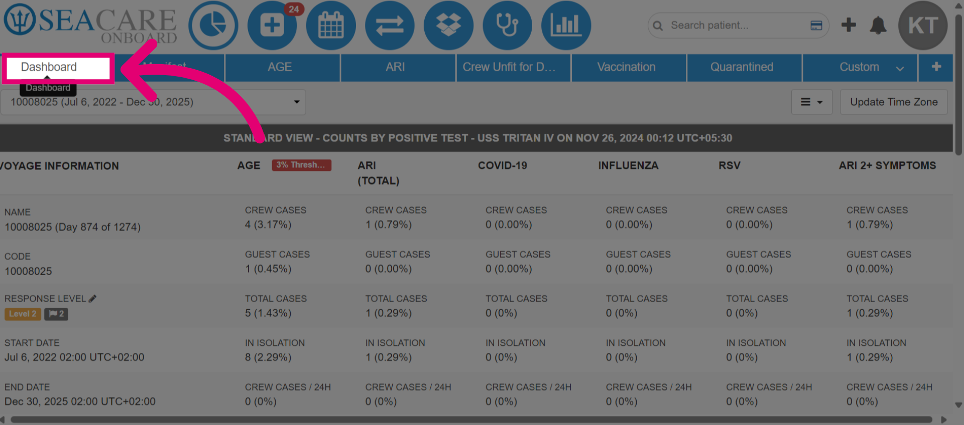 Default 'Dashboard' Tab