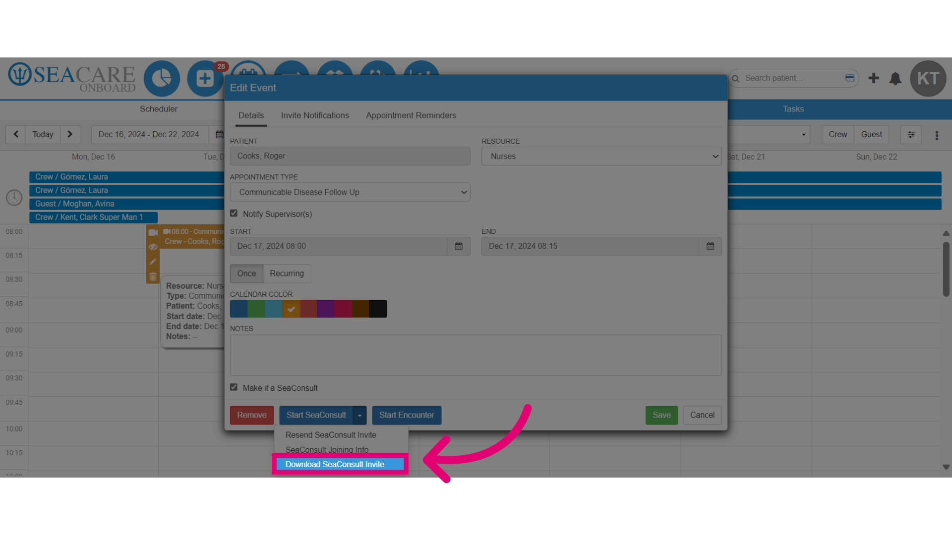 Select 'Download SeaConsult Invite'