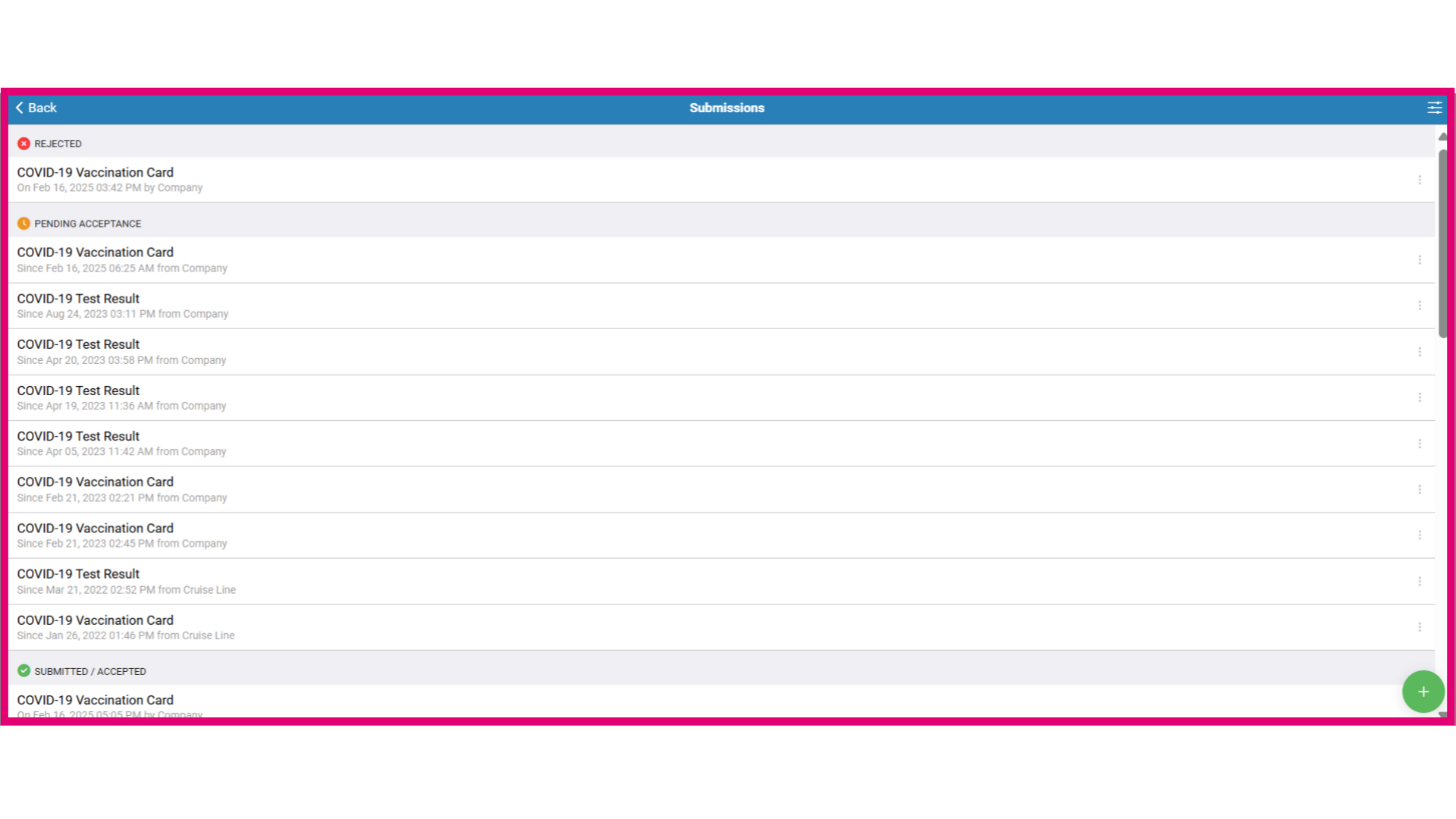 View submissions under the 'Submissions' tab