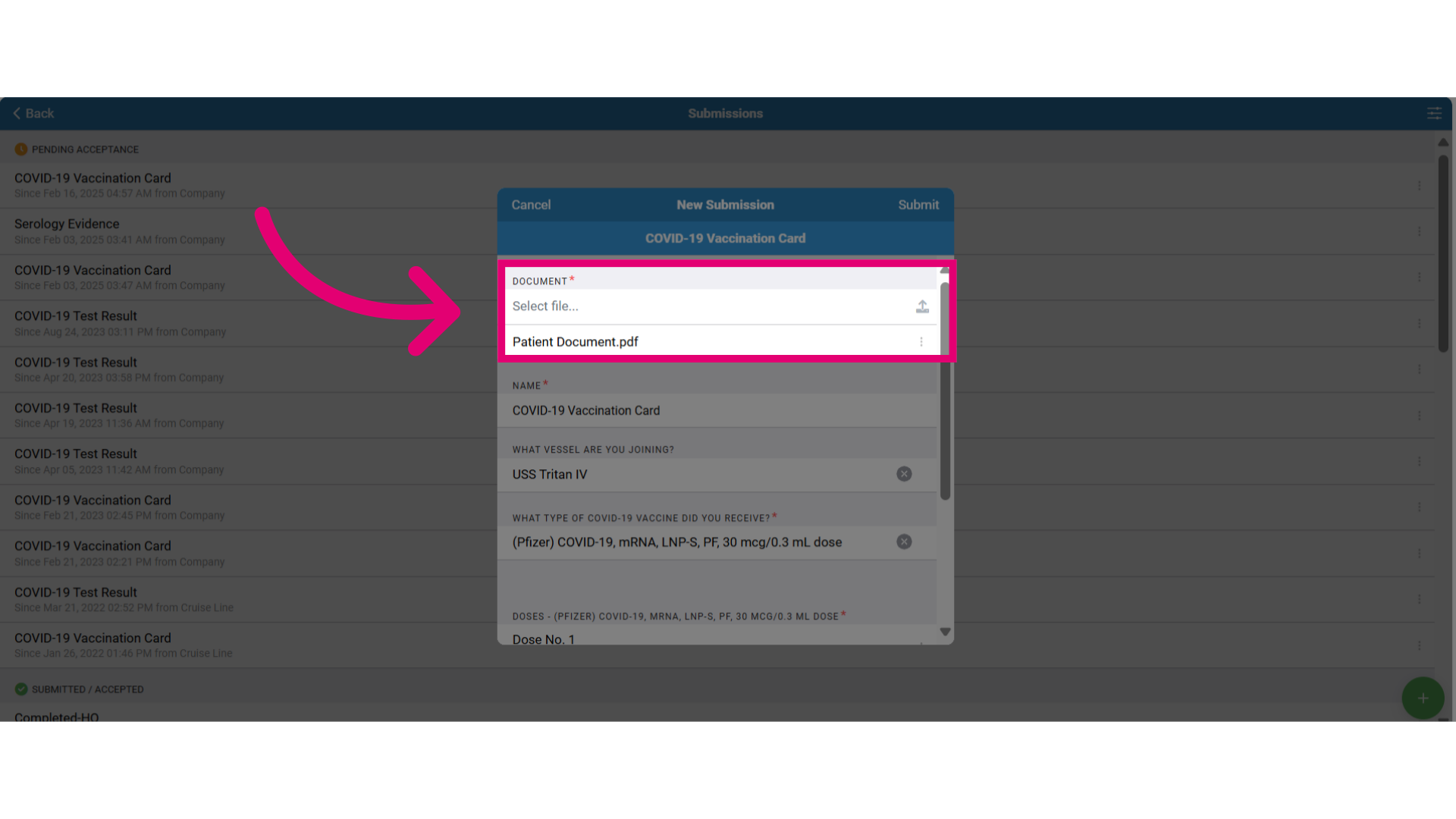 Attach the document from your device and complete the fields
