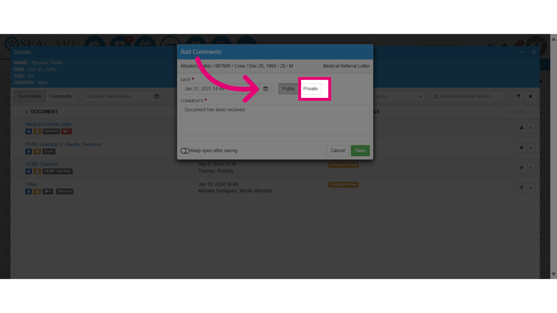Select Public for visibility for your internal team only