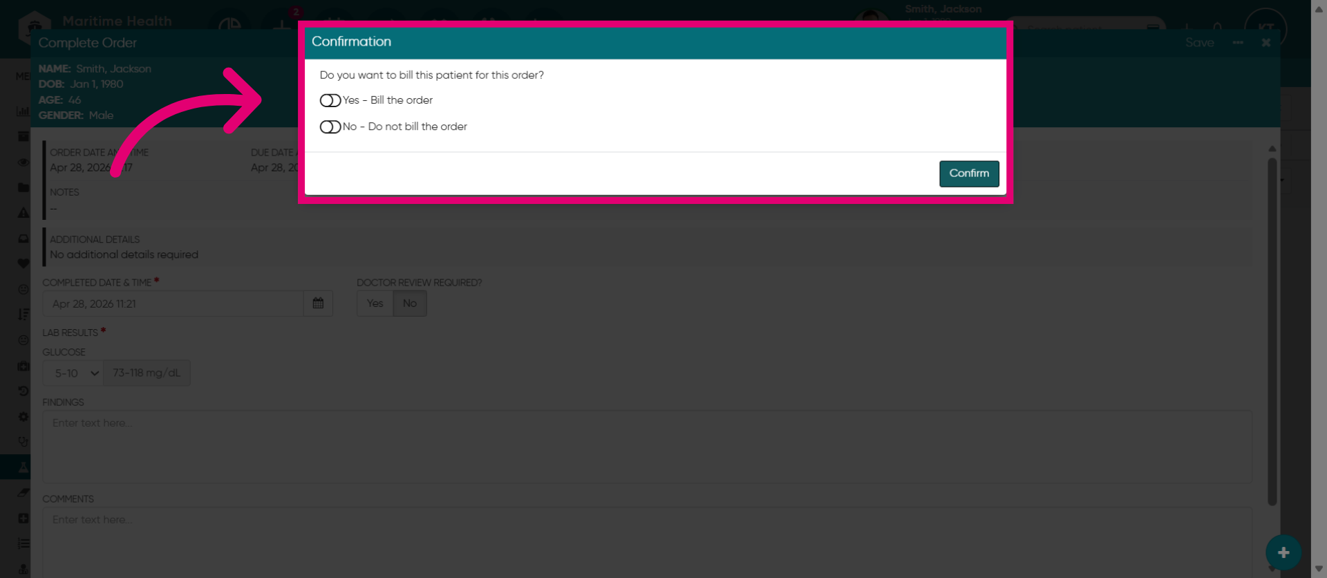 Toggle on 'Yes'