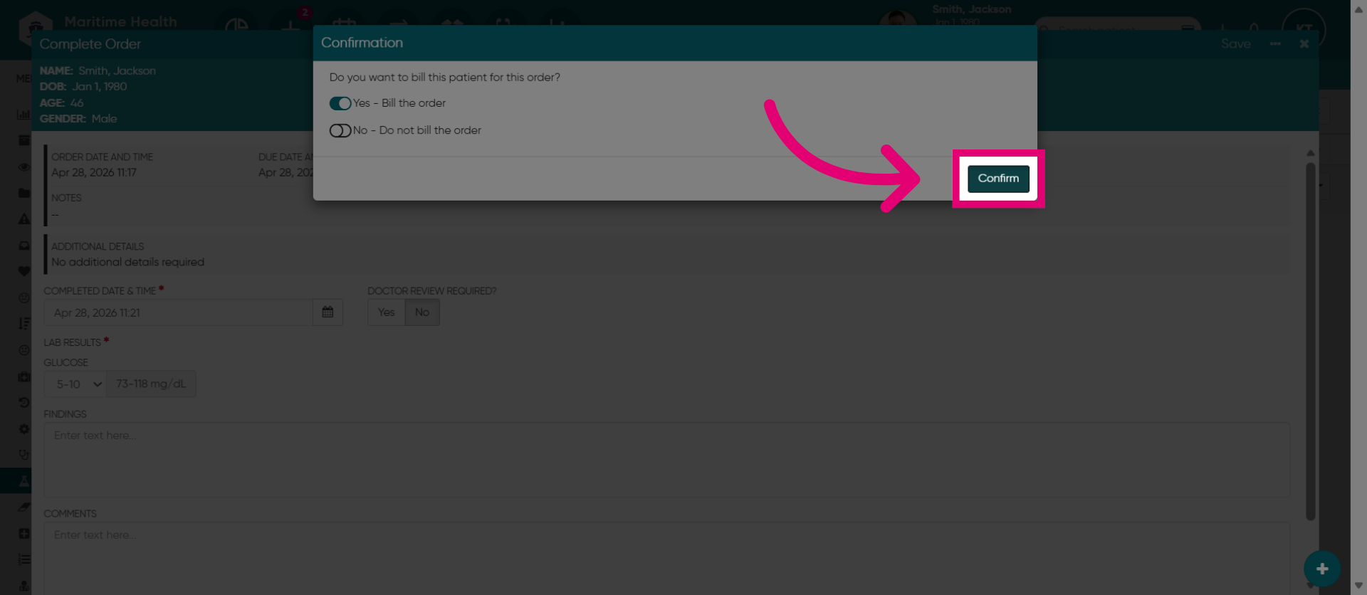 Confirm Order