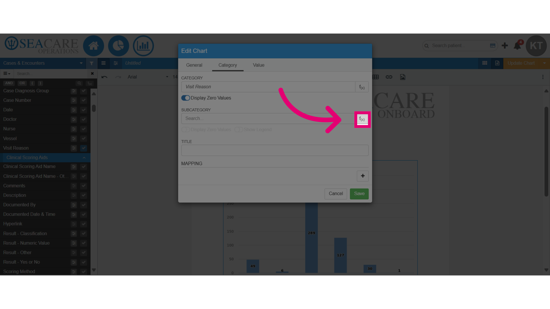 Apply a function to the subcategory