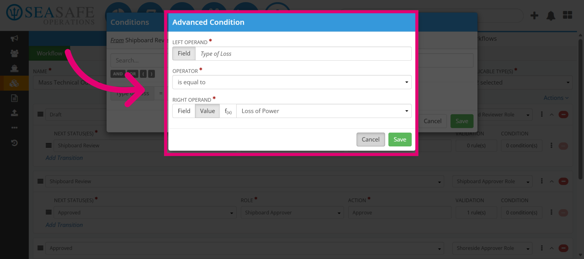 Review the Condition Setup