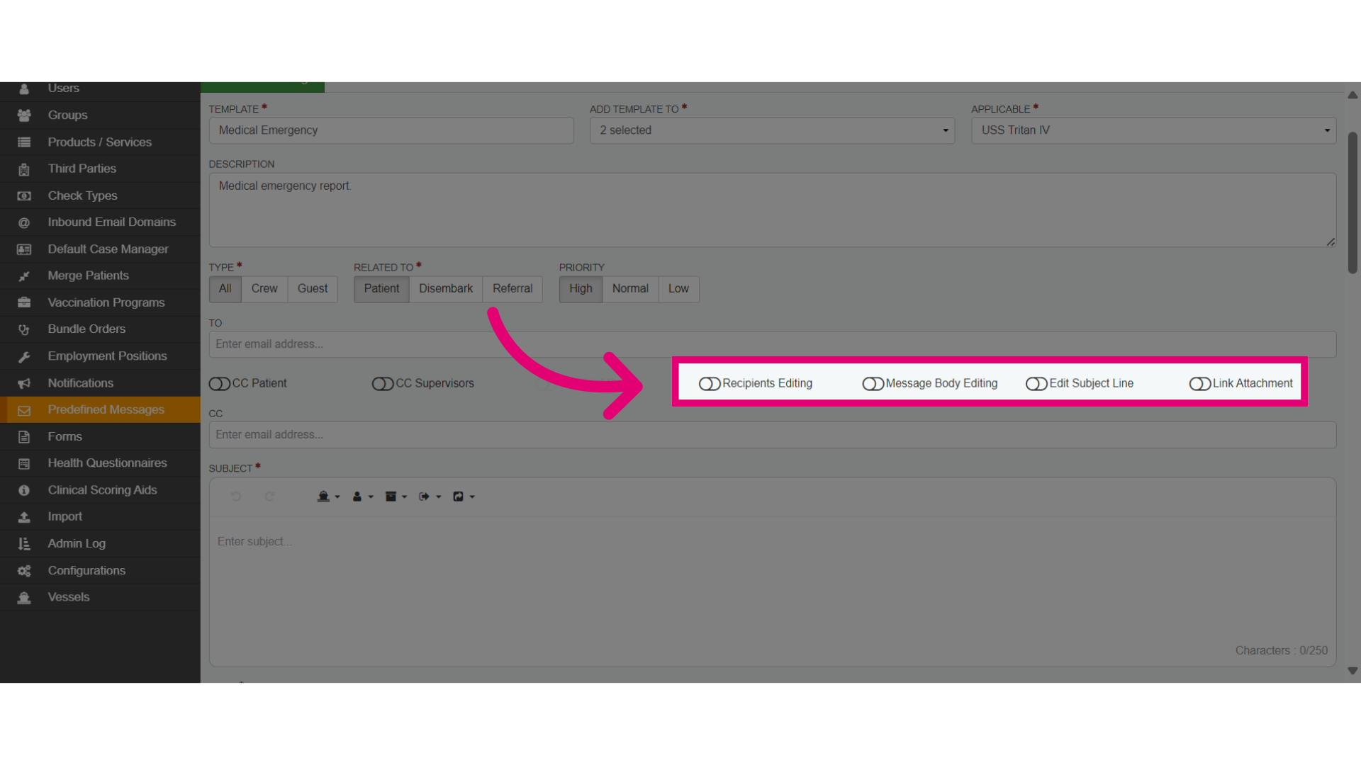Add editing options