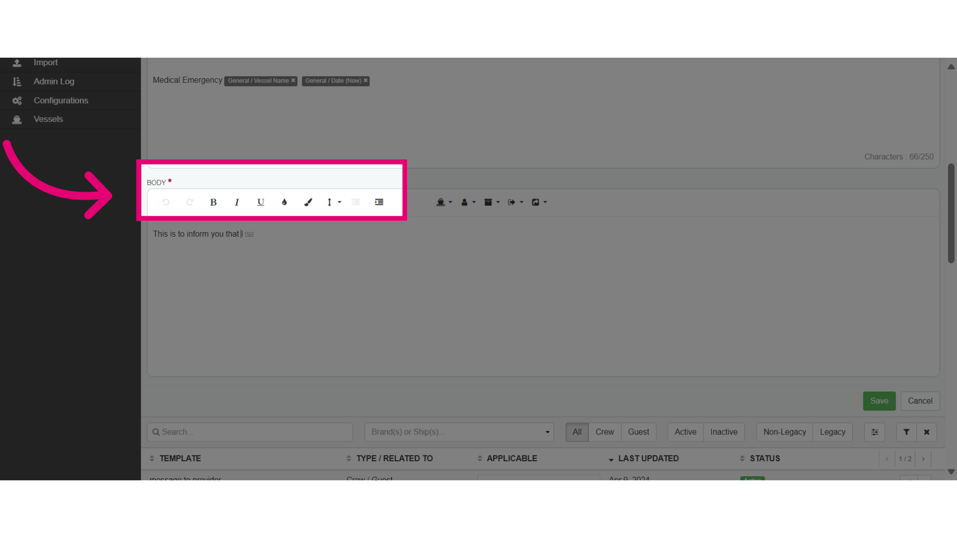 Use the formatting tools