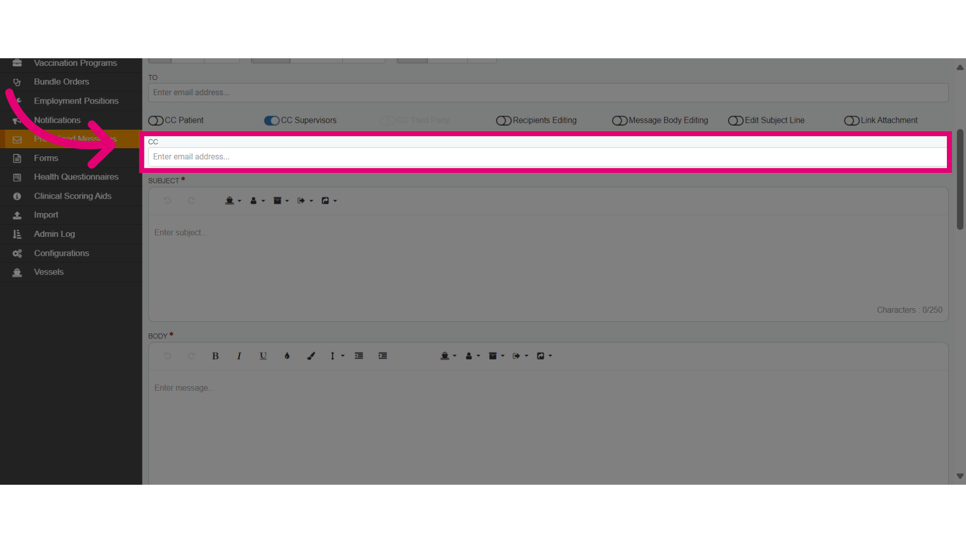 Add additional emails to CC