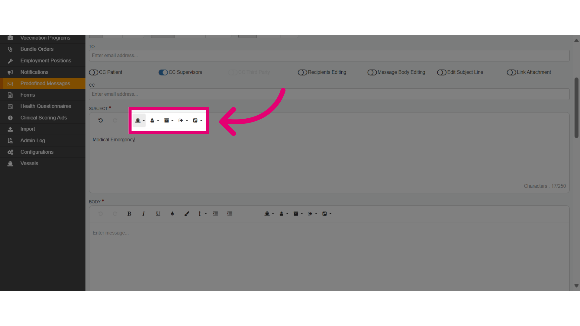 Use placeholder variables