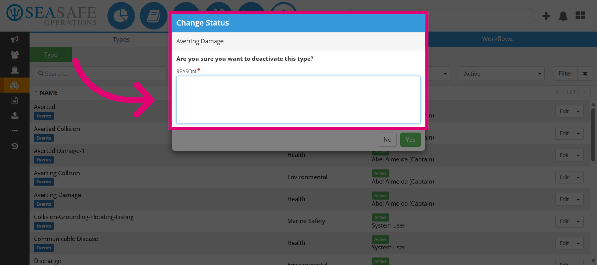 Confirm Deactivation