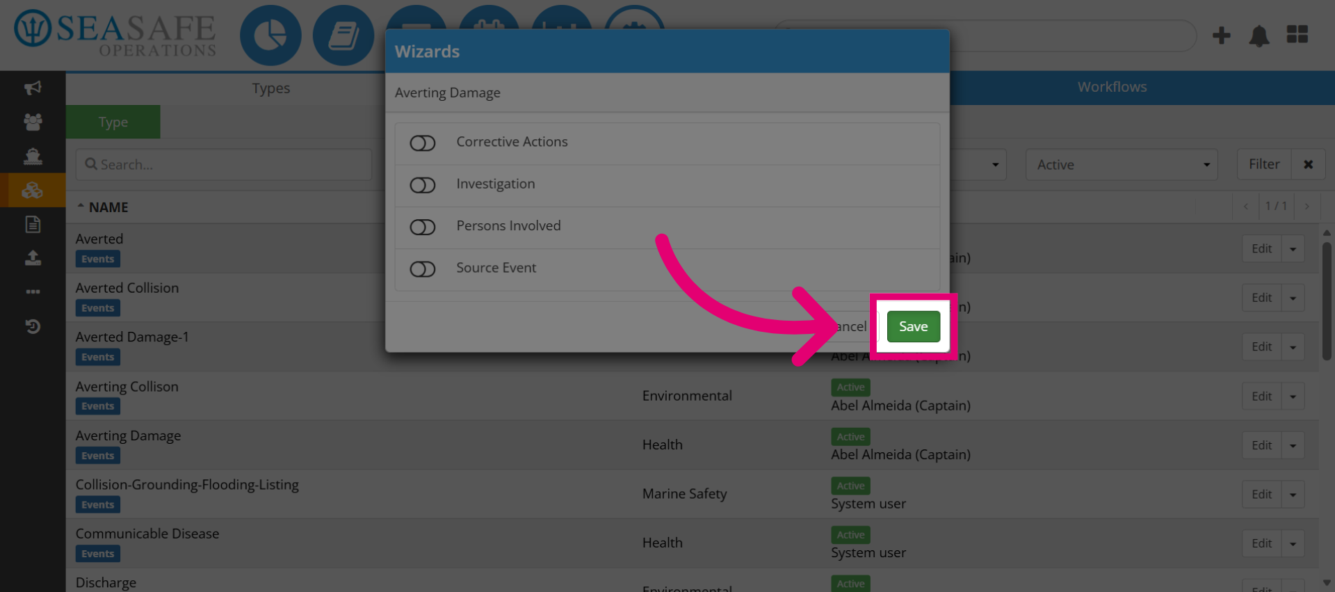 Save Wizard Configuration