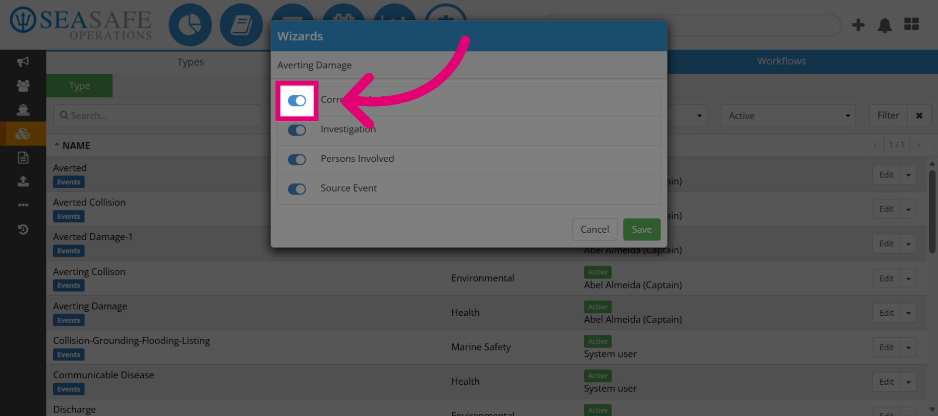 Toggle on Wizards