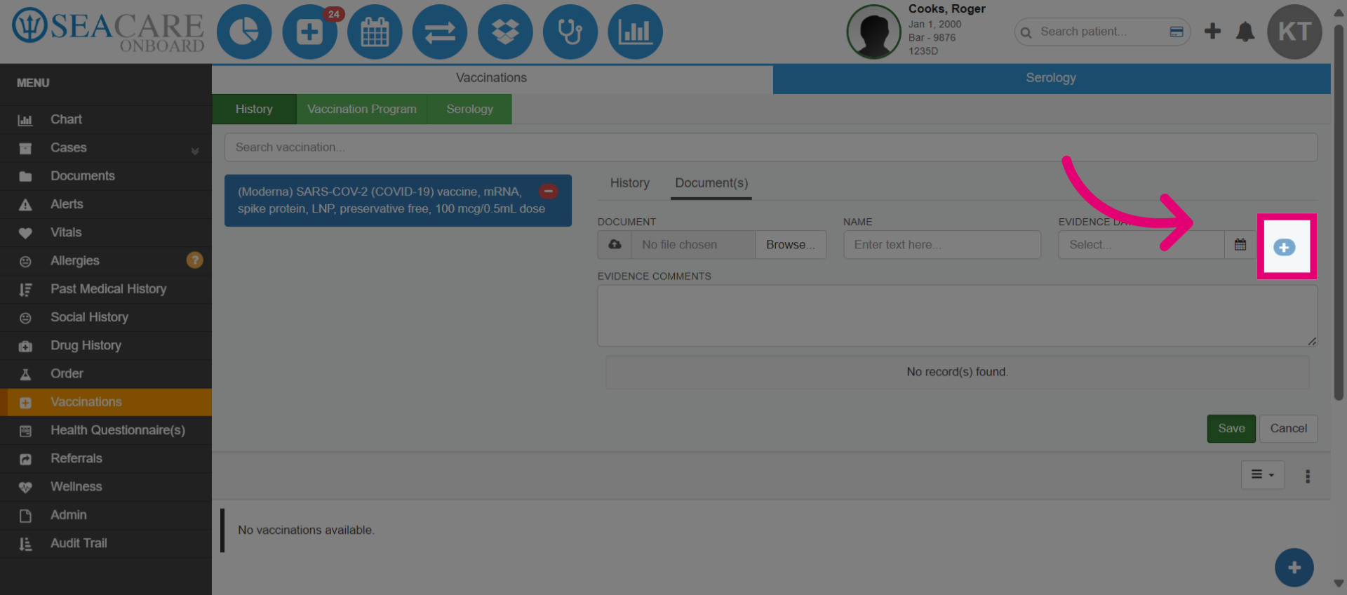 Select the 'plus' button to attach