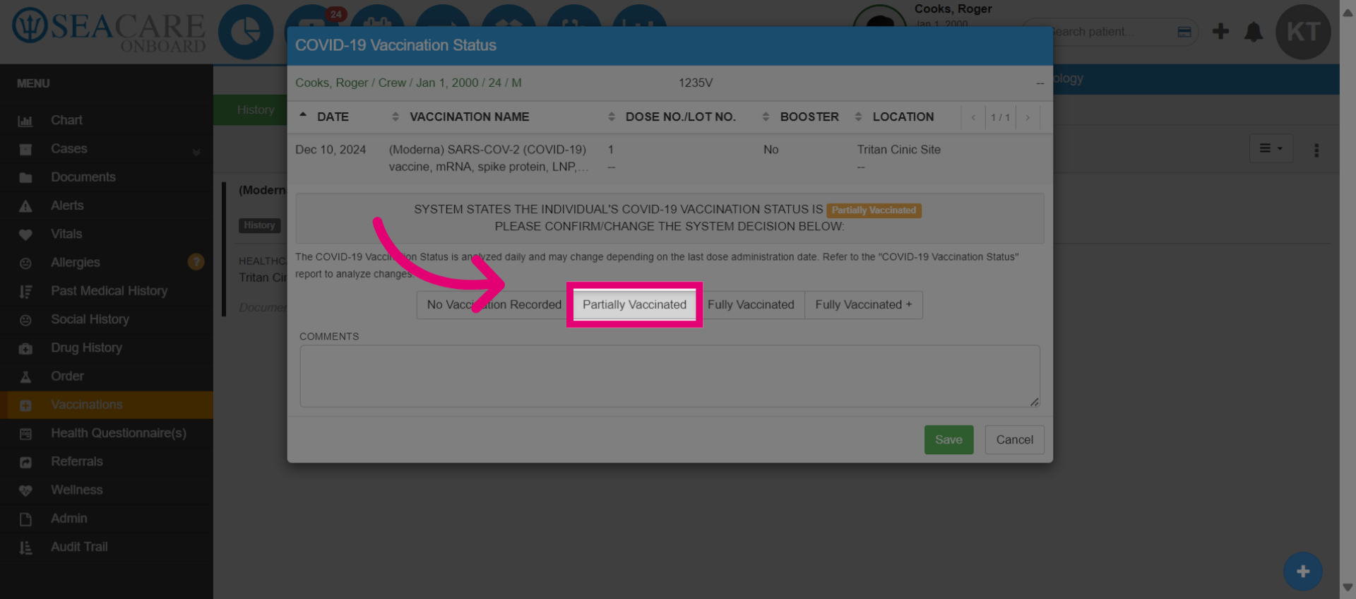 Select vaccination decision